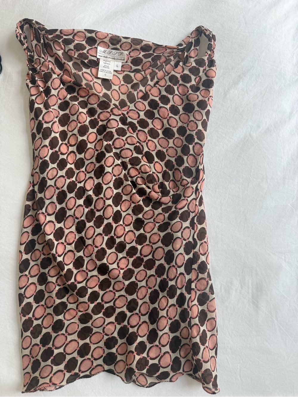 by Pink & Brown Polka Dot Sleeveless tank top